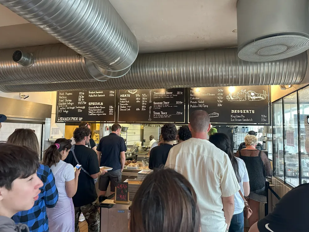 In the queue at Warpigs—my eyes were on the Trooper Tray 👀