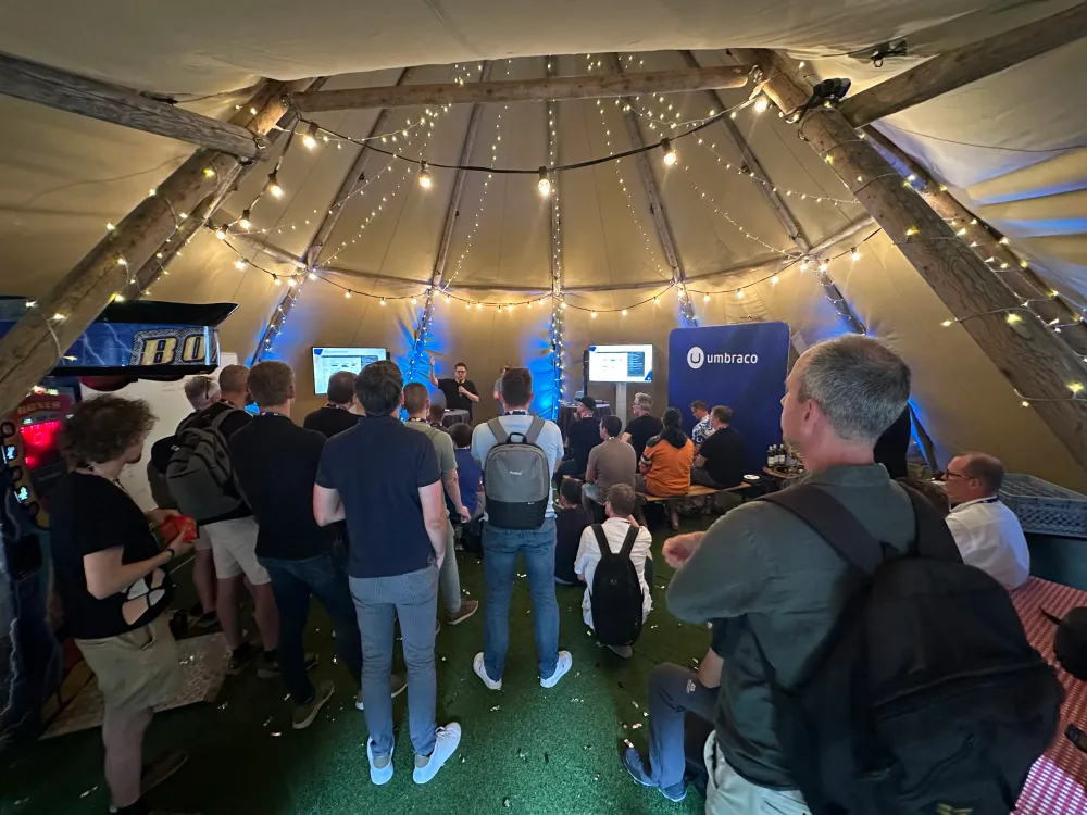The inside of teepee tent whilst Matt and Phil were showing off their MCP server
